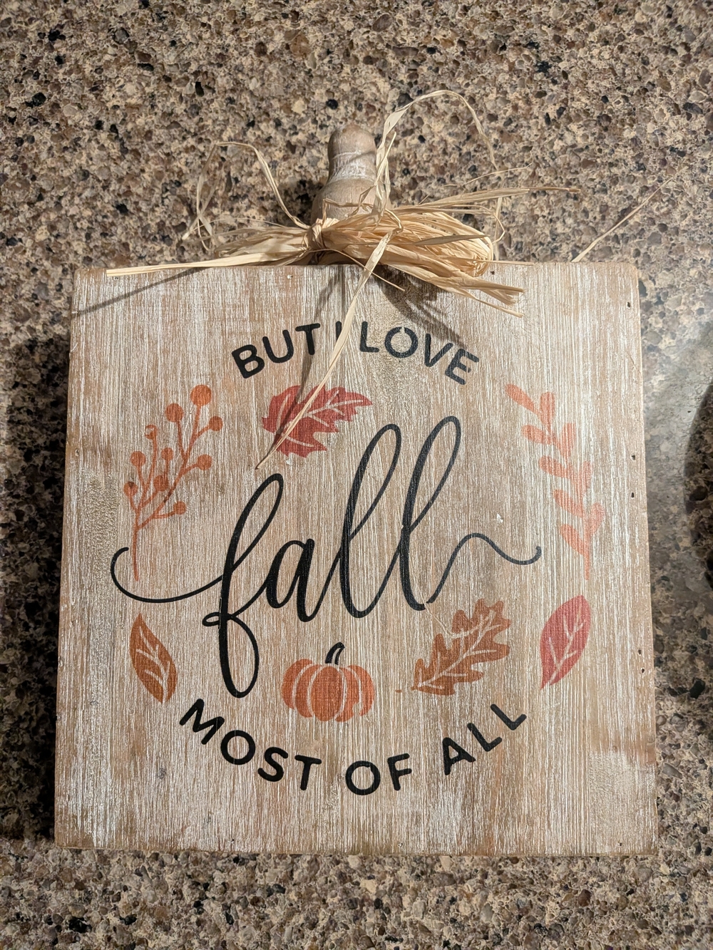 Rustic 'But I Love Fall Most of All' Wood Decor - Neutral & Orange